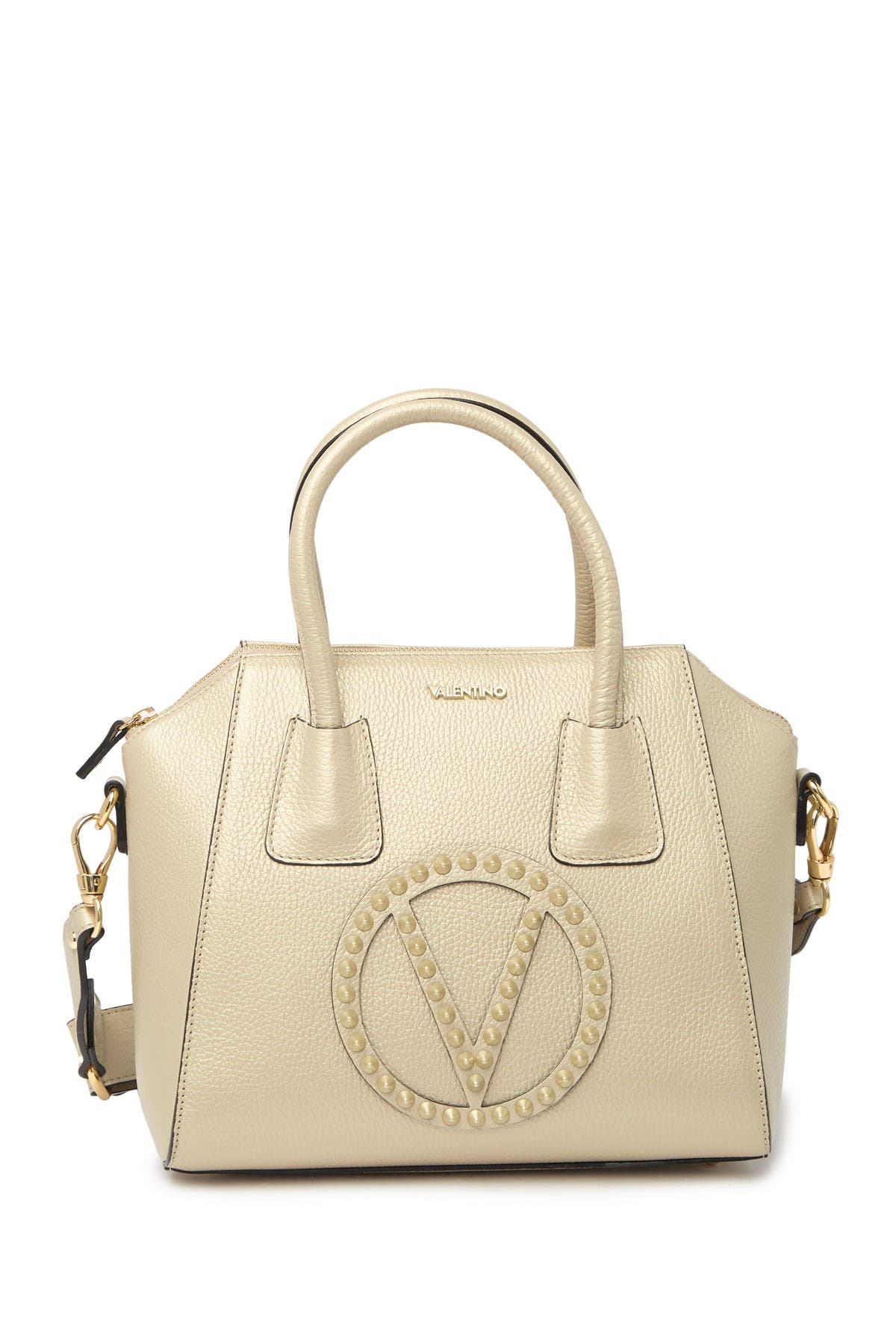 valentino minimi studded leather tote