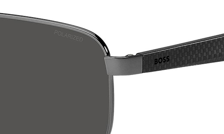 Hugo Boss 59mm Aviator Sunglasses In Dark Ruthenium Black