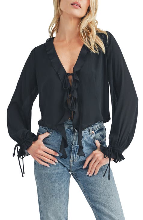 Ruffle Tie Front Top