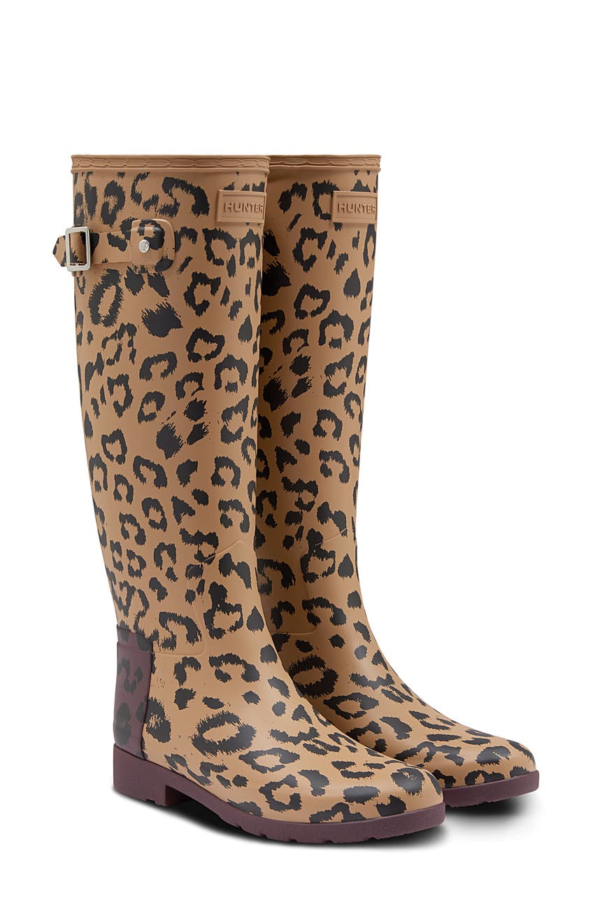 Hunter leopard rain boot