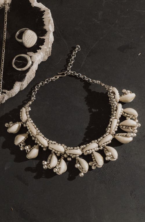 Child Of Wild Lakshmi Shell Choker In Silver