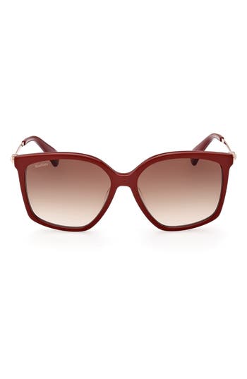 Max Mara 56mm Gradient Geometric Sunglasses In Red
