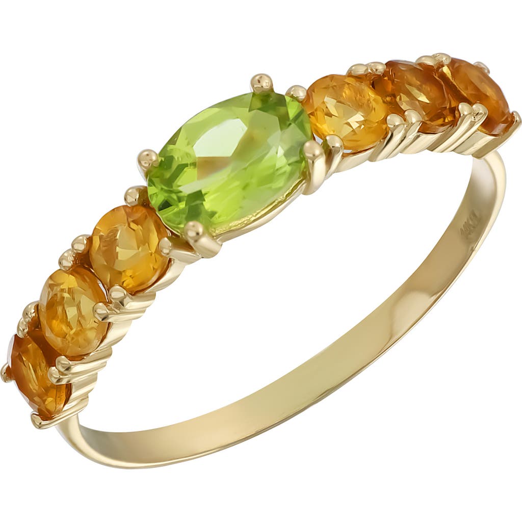Bony Levy 14k Gold Mixed Gemstone Stackable Ring In 14k Yg - Peridot Citrine