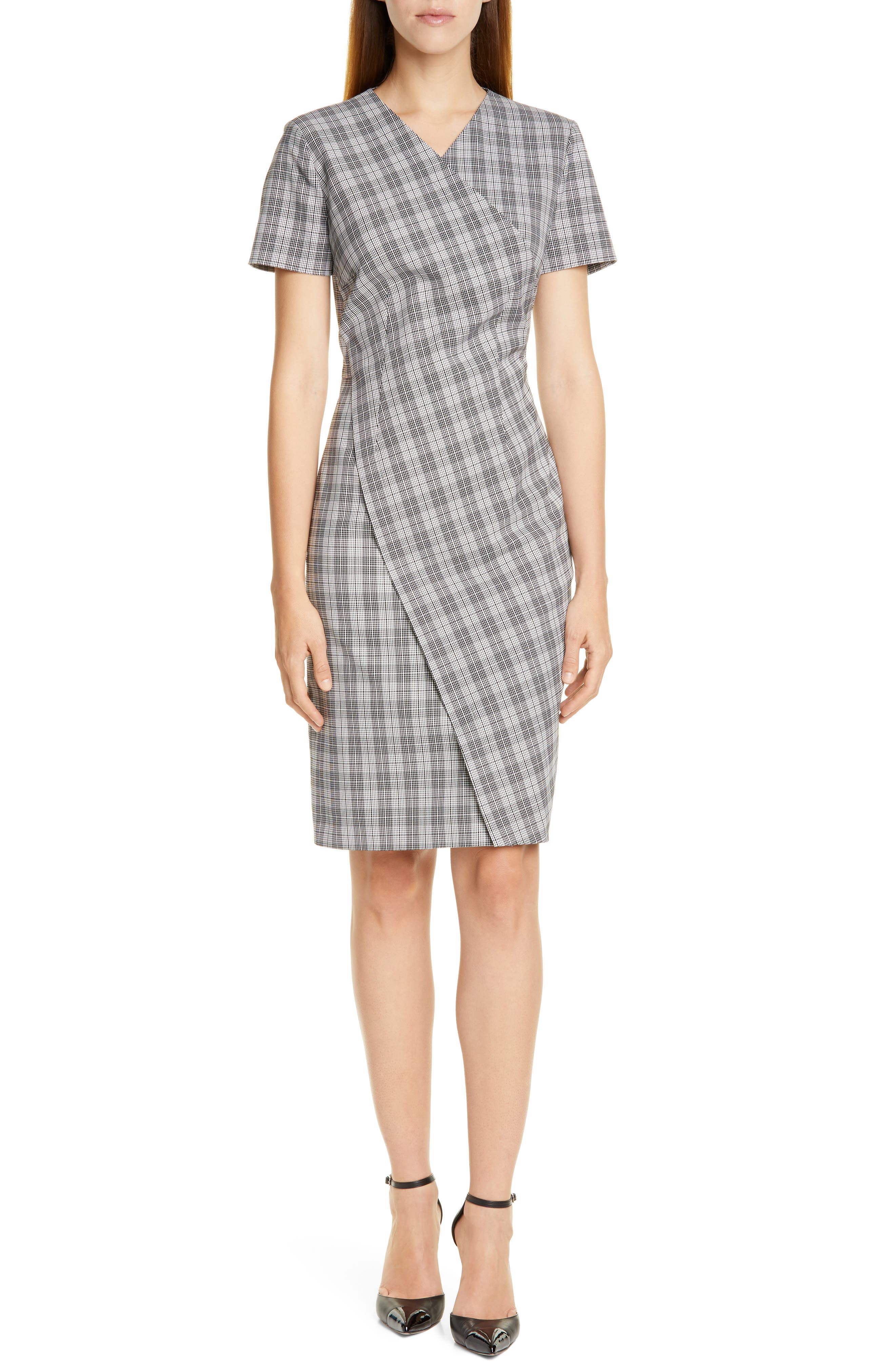 Boss Dirmala Check Sheath Dress, Black