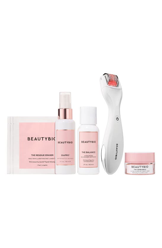 Beautybio Get That Glow Glopro® Facial Microneedling Discovery Set Usd $233 Value, 2 oz In White