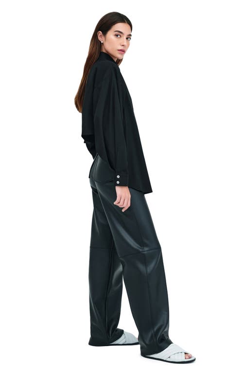 Marcella Ezra High-low Cotton Button-up Shirt In Black
