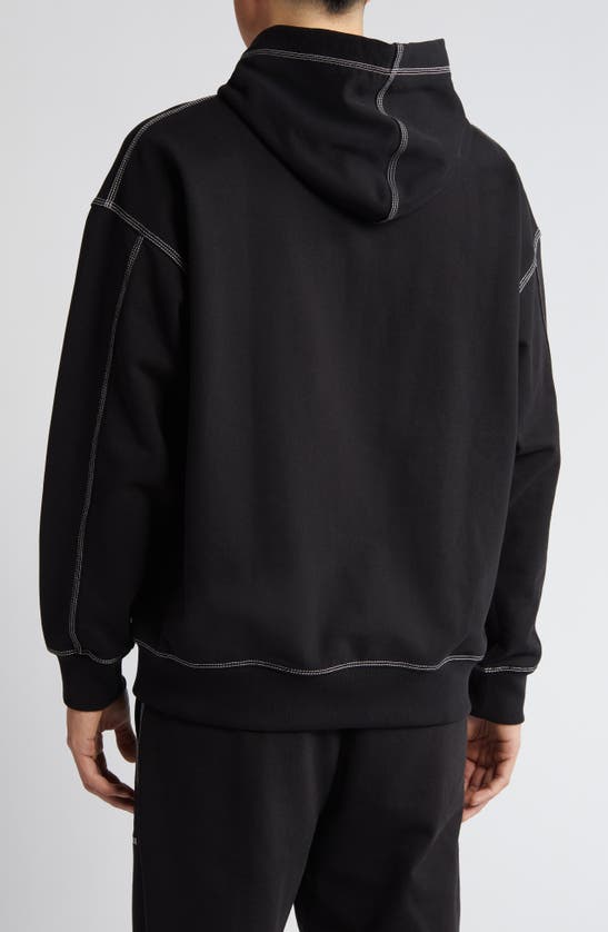 Shop Hugo Boss Hugo Dantaloup Embroidered Logo Pullover Hoodie In Black