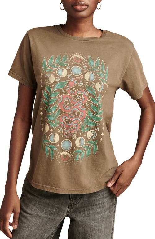 Shop Lucky Brand Celestial Snake Graphic T-shirt In Grape Leaf