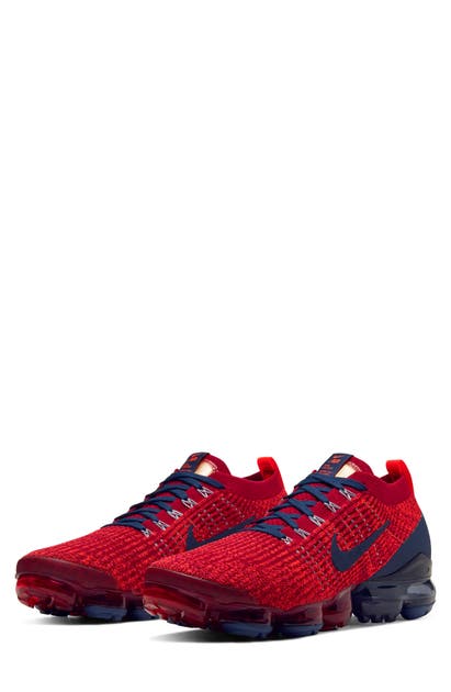 Nike Air Vapormax Flyknit 3 Sneaker In Noble Red/ Blue/ Lt Blue