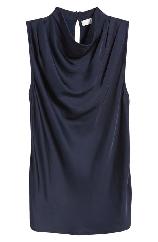 Shop Rue Sophie Mika Cowl Neck Sleeveless Top In Navy