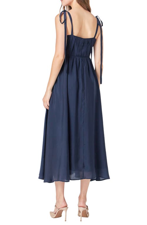 Endless Rose Pleated Fit & Flare Sundress In Navy