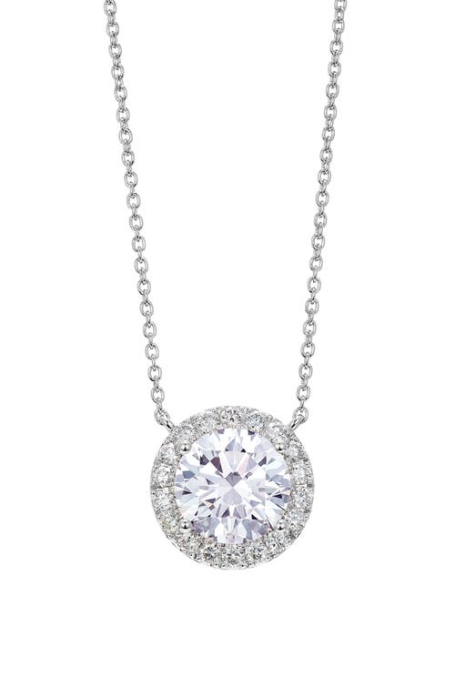 Shop Lightbox 2-carat Lab Grown Diamond Halo Pendant Necklace In White/14k White Gold