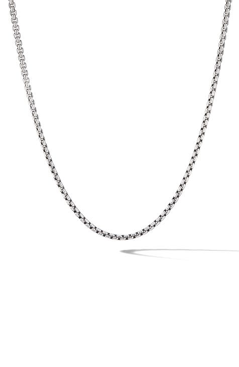 Men's Box Chain Necklace in Silver, 2.7mm
