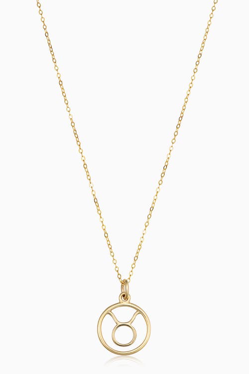 Oradina 14k Gold Zodiac Pendant Necklace In Taurus