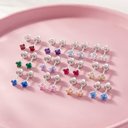 Shop In Season Jewelry Classic Cubic Zirconia Birthstone Solitaire Earrings In February