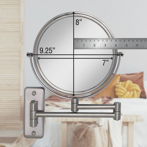 Shop Zadro Wall Mounted Makeup Mirror With 5x/1x Magnifications In Satin Nickel