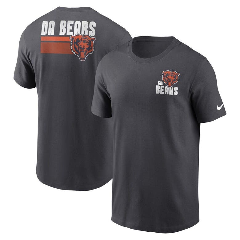 Nike Anthracite Chicago Bears Blitz Essential T-shirt In Gray
