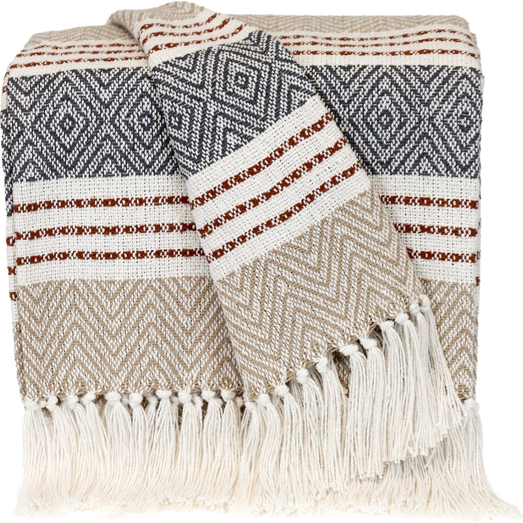 Parkland Collection Kai Fringe Throw Blanket In Beige