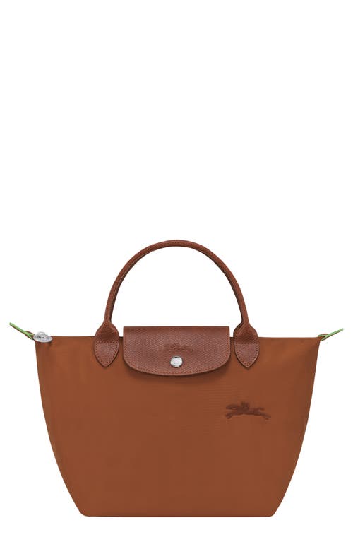 Longchamp Small Le Pliage Recycled Canvas Top Handle Bag in Cognac at Nordstrom