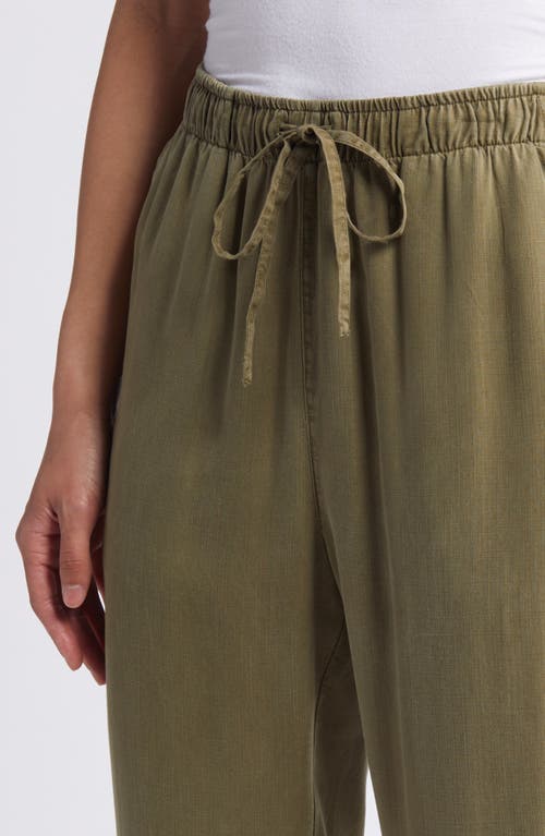 Shop Caslonr Caslon(r) Drawstring Crop Pants In Olive Burnt