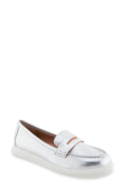 Shop Gentle Souls By Kenneth Cole Gentle Souls Bailey Metallic Penny Loafer In Silver Leather