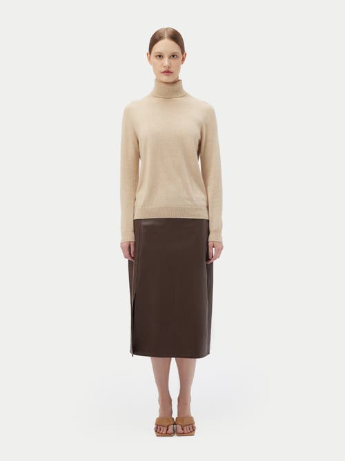 Shop Gobi Cashmere Classic Turtle Neck In Beige