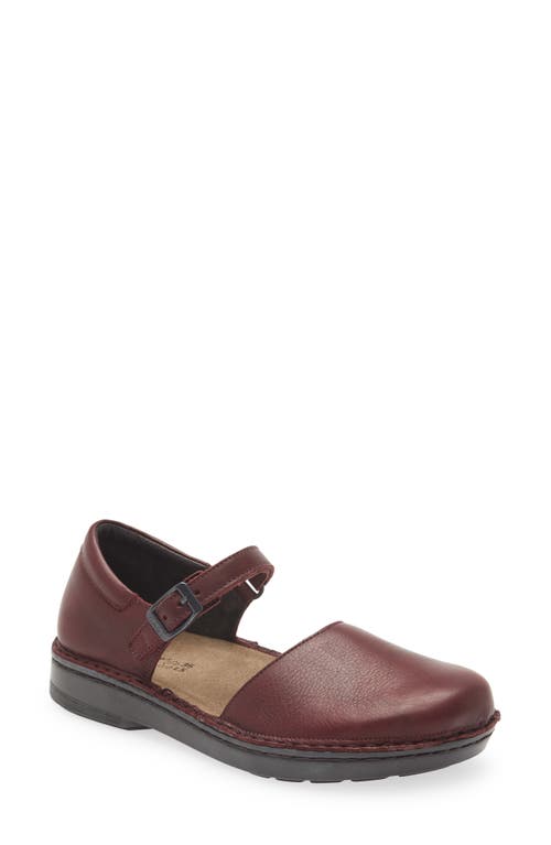 Catania Mary Jane Flat in Soft Bordeaux Leather