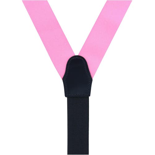 Trafalgar Big & Tall Phoenix 38mm Grosgrain Non Stretch Ribbon Button End Suspenders In Pink