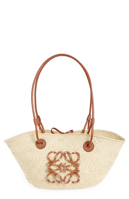 Loewe Anagram Small Sequins Basket Shoulder Bag in Natural