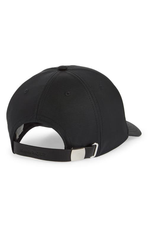 Shop Alexander Mcqueen Graffiti Logo Embroidered Baseball Cap In Black/ivory