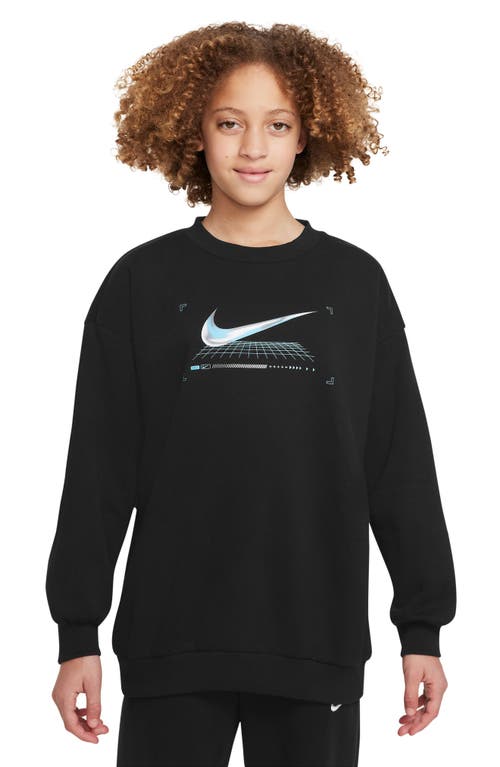 Nike Kids' Sportswear Glow in the Dark Icon Graphic Sweatshirt in Black