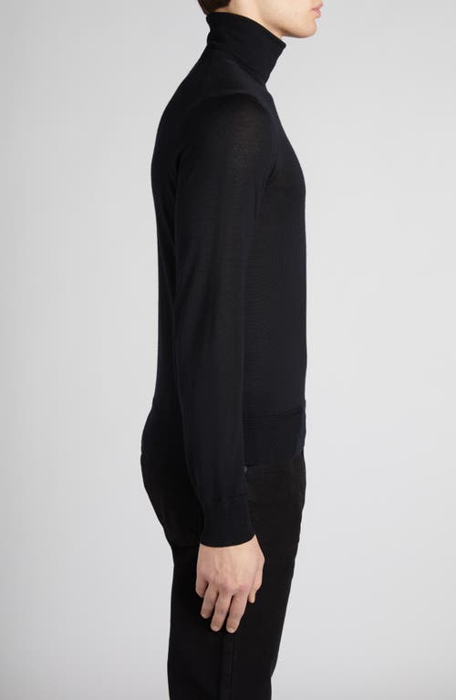 Shop Tom Ford Fine Gauge Cashmere & Silk Turtleneck Sweater In Black