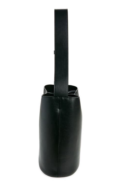 Lie Studio Lié Studio Norma Leather Bucket Tote In Solid Black