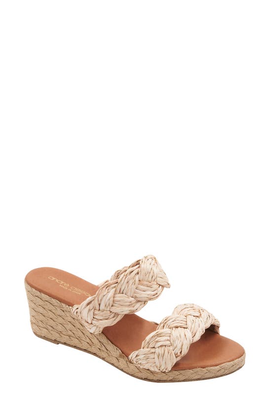 Andre Assous Nori Wedge Sandal In Natural/gold