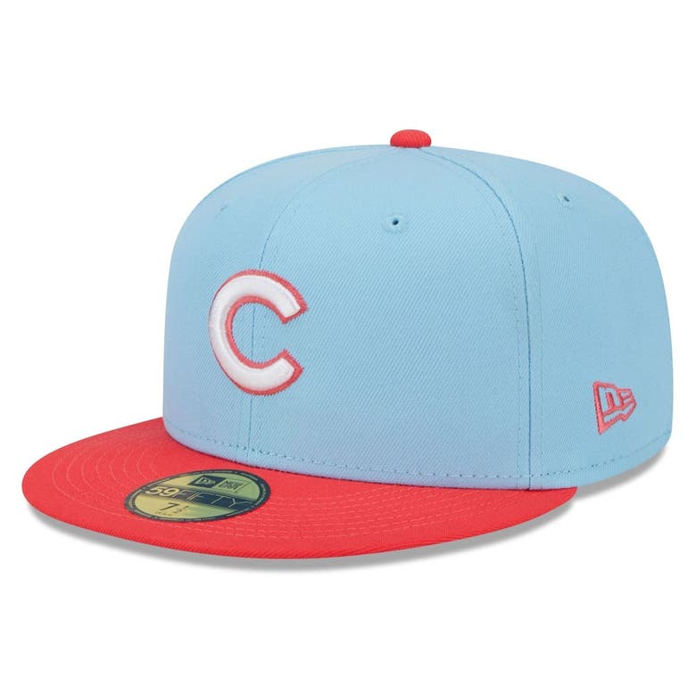New Era Light Blue/red Chicago Cubs Spring Color Twotone 59fifty