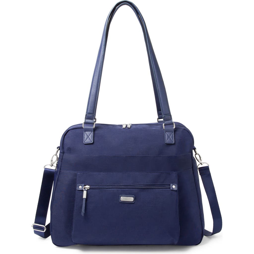 Baggallini Overnight Expandable Laptop Tote Bag With Rfid Wristlet In Navy