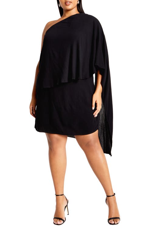 Shop City Chic Lily One Shoulder Minidress In Black