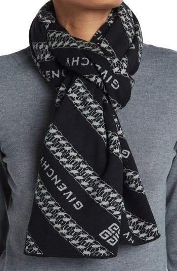 Givenchy Logo Chain Print Wool Scarf | Nordstromrack