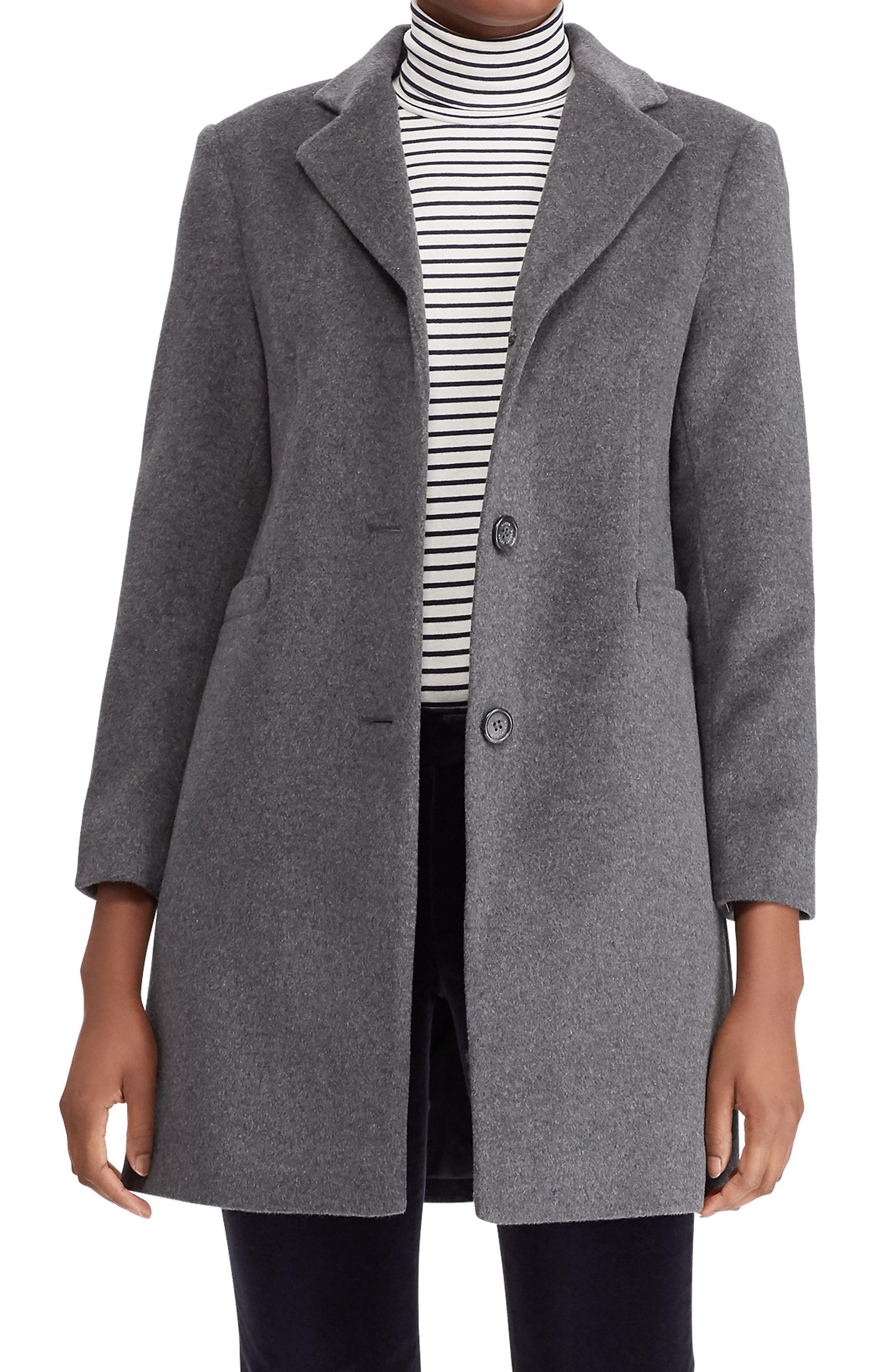 lauren ralph lauren wool blend reefer coat