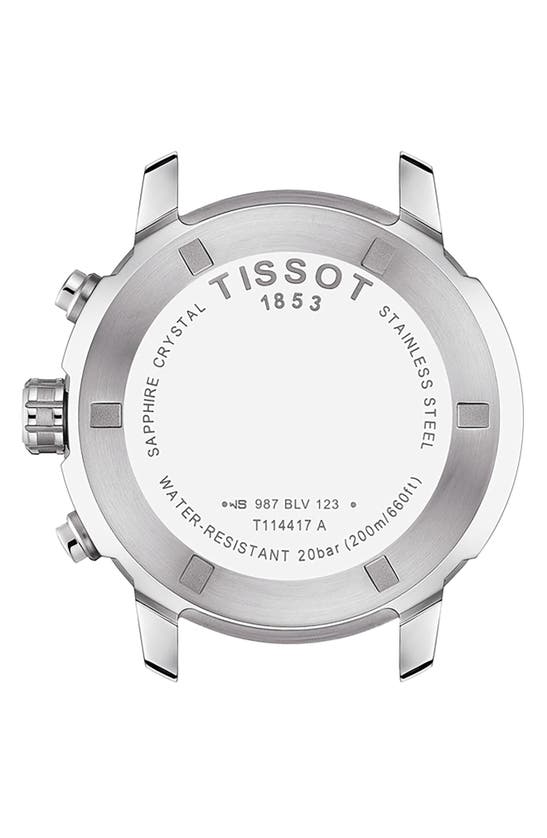 Shop Tissot Prc 200 Chronograph Rubber Strap Watch, 43mm In Silver