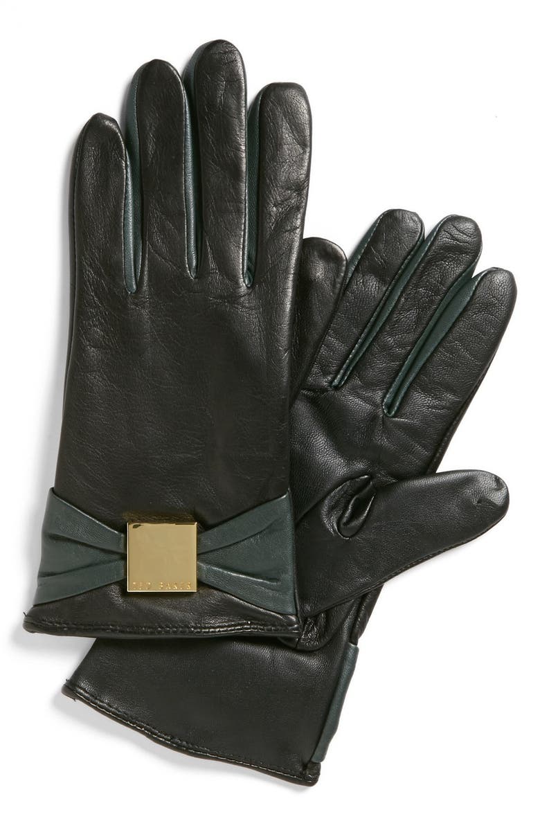 Ted Baker London 'Bow' Leather Tech Gloves | Nordstrom