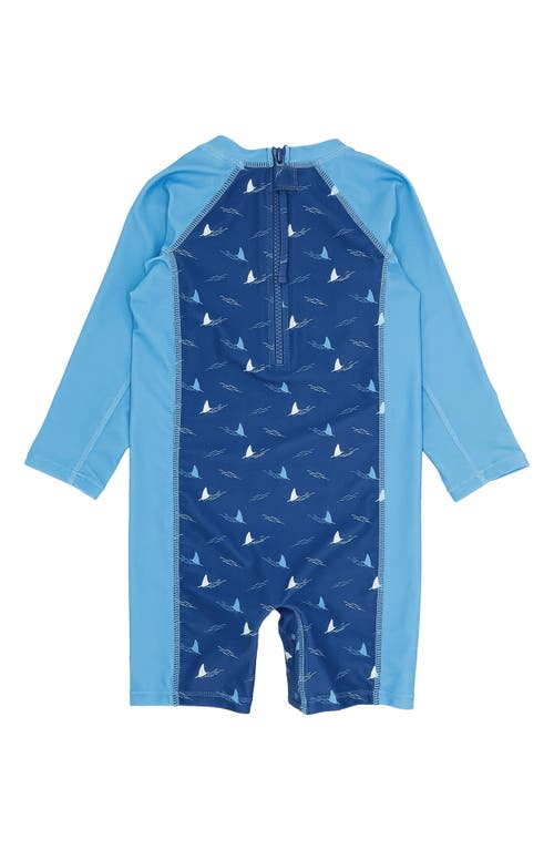 Shop Feather 4 Arrow Kids' Shorebreak Long Sleeve One-piece Rashguard Swimsuit In Seaside Blue