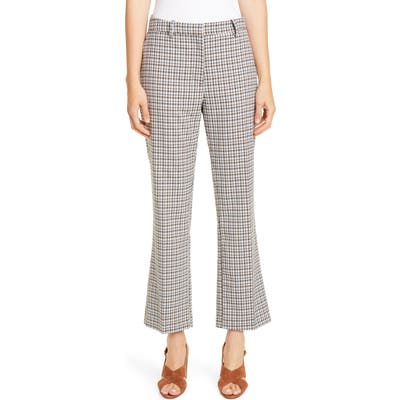 Baum Und Pferdgarten Noa Plaid Flare Crop Pants, Brown
