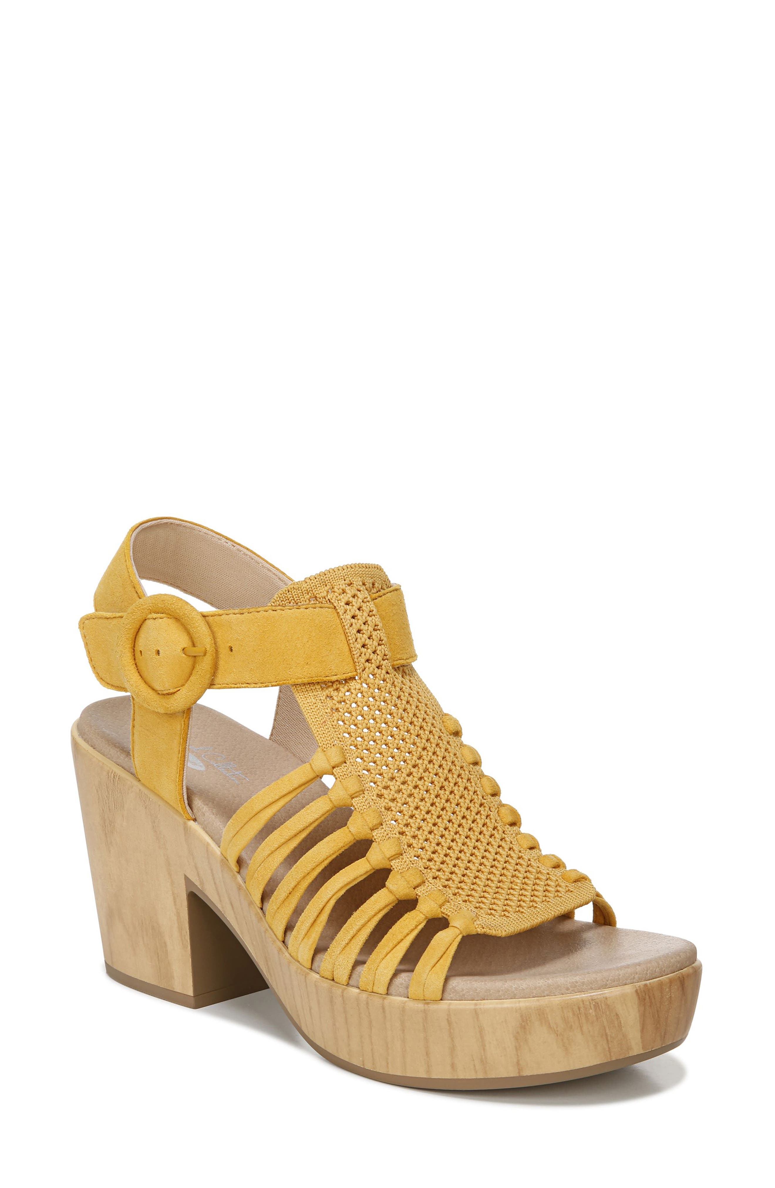 dr scholl's yellow sandals