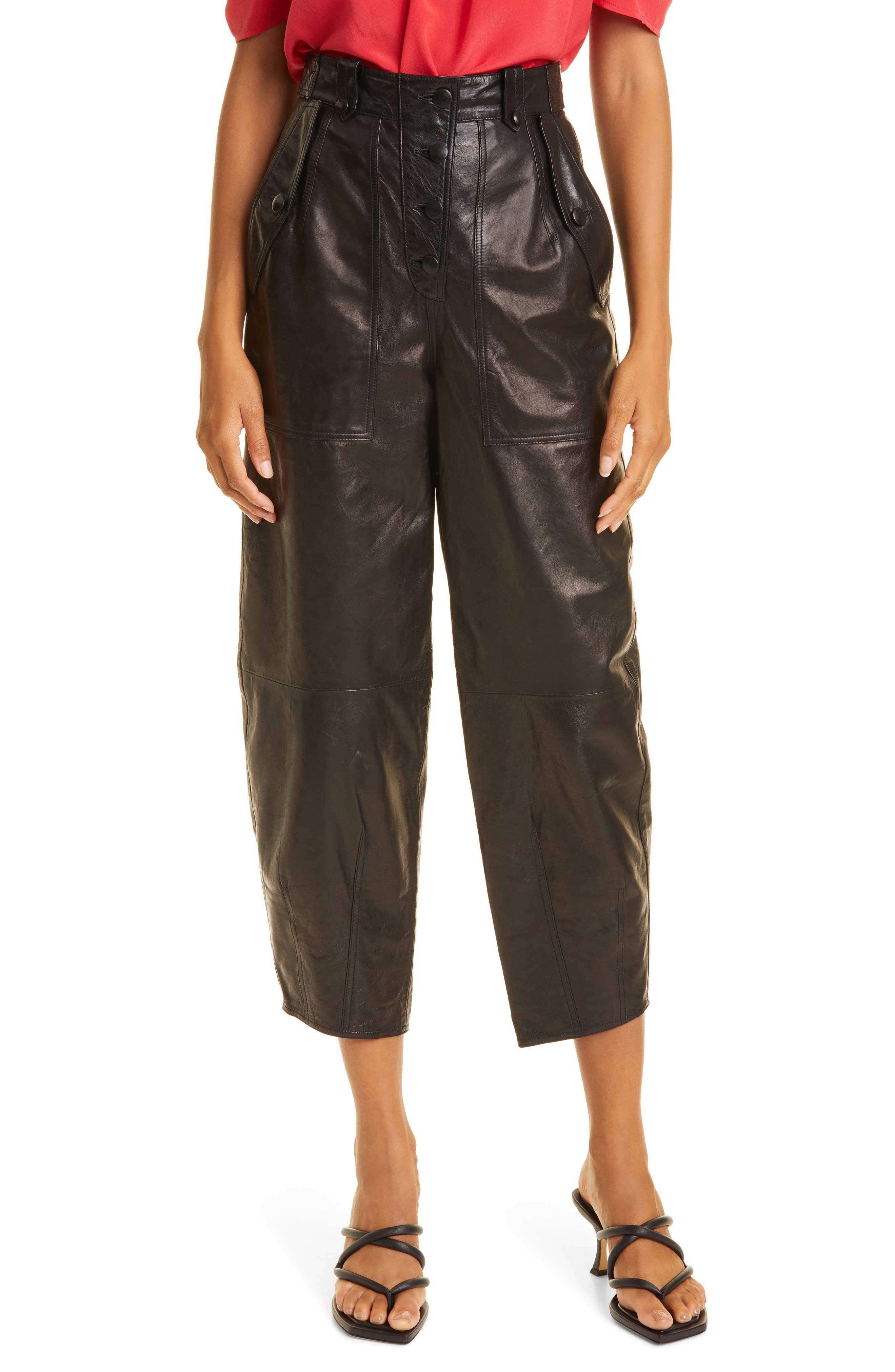 Ulla Johnson Jupiter Crop Leather Pants 