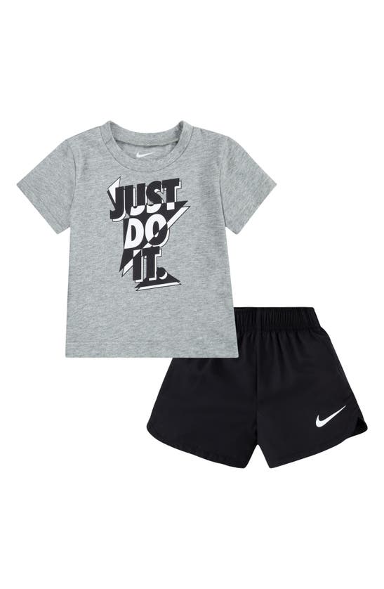Nike Babies' Dri-fit Just Do It Graphic T-shirt & Shorts Set In Black