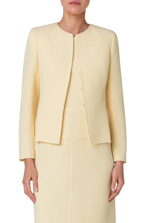 Akris Ocello Short Wool Crepe Jacket in Yellow at Nordstrom, Size 6