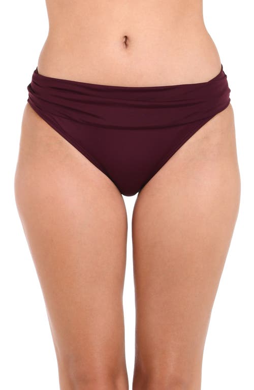 La Blanca Island Goddess Hipster Bikini Bottoms in Dark Cherry 