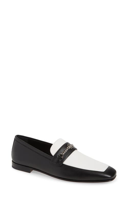 Shop Christian Louboutin Moc Toe Loafer In Black/bianco