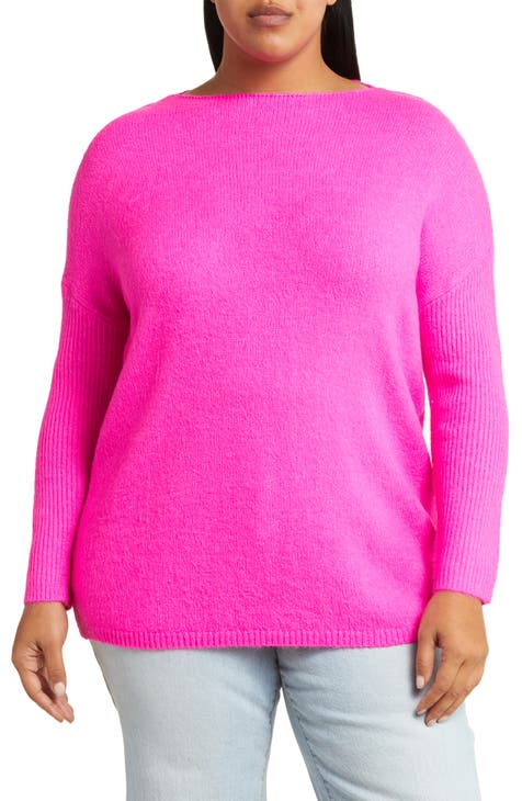 Boat Neck Pullover Sweater (Plus)